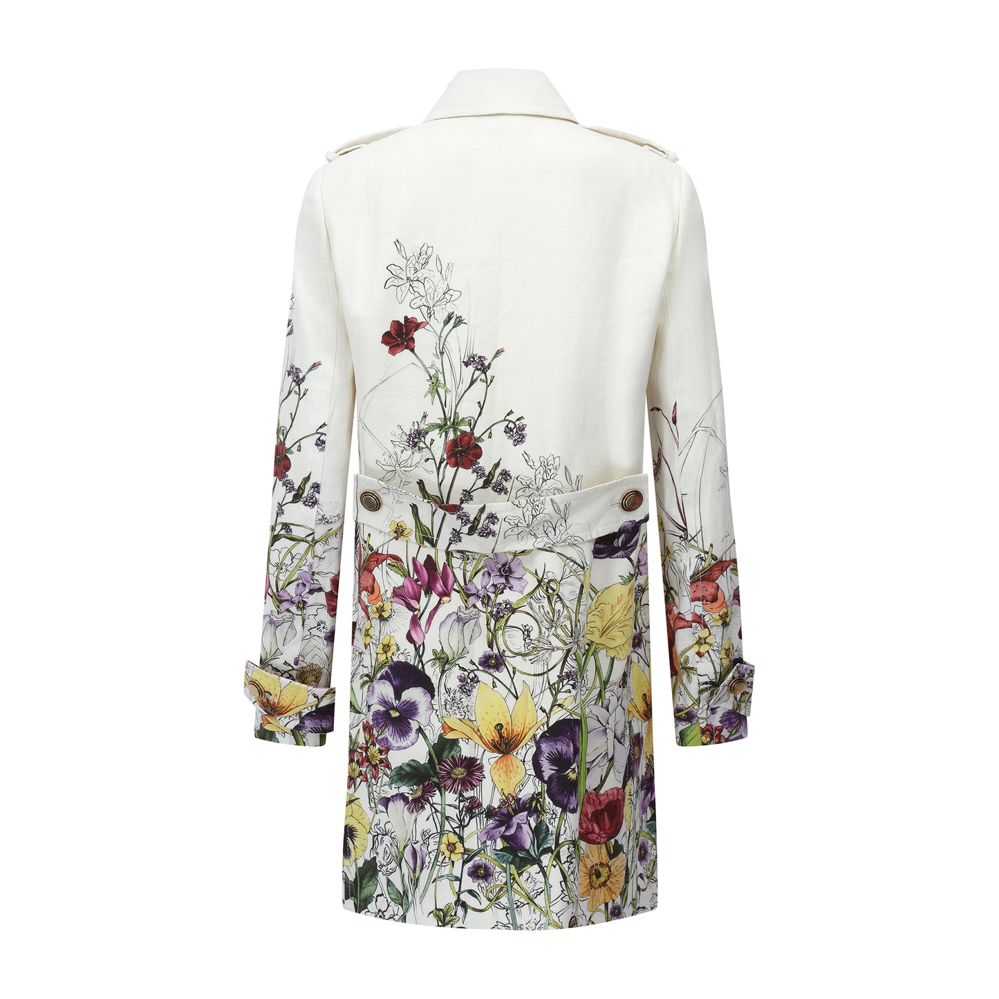 Gucci Floral Double Breasted Trench Coat