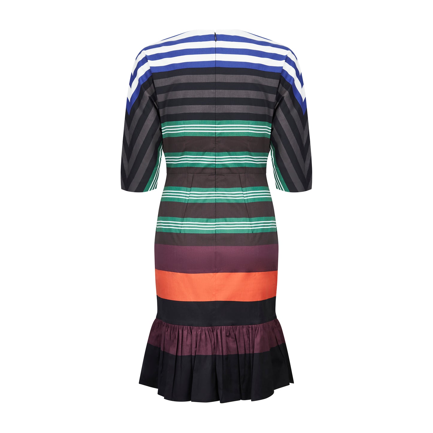 Prada Multi-color Striped, Stretch Cotton Dress