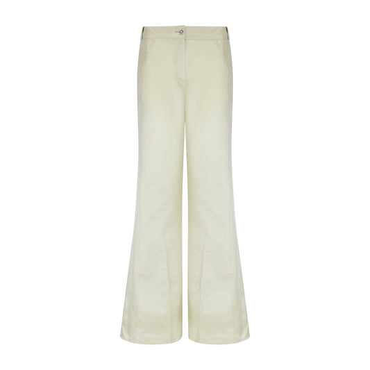 Chanel Light Green, Wide Leg Trousers