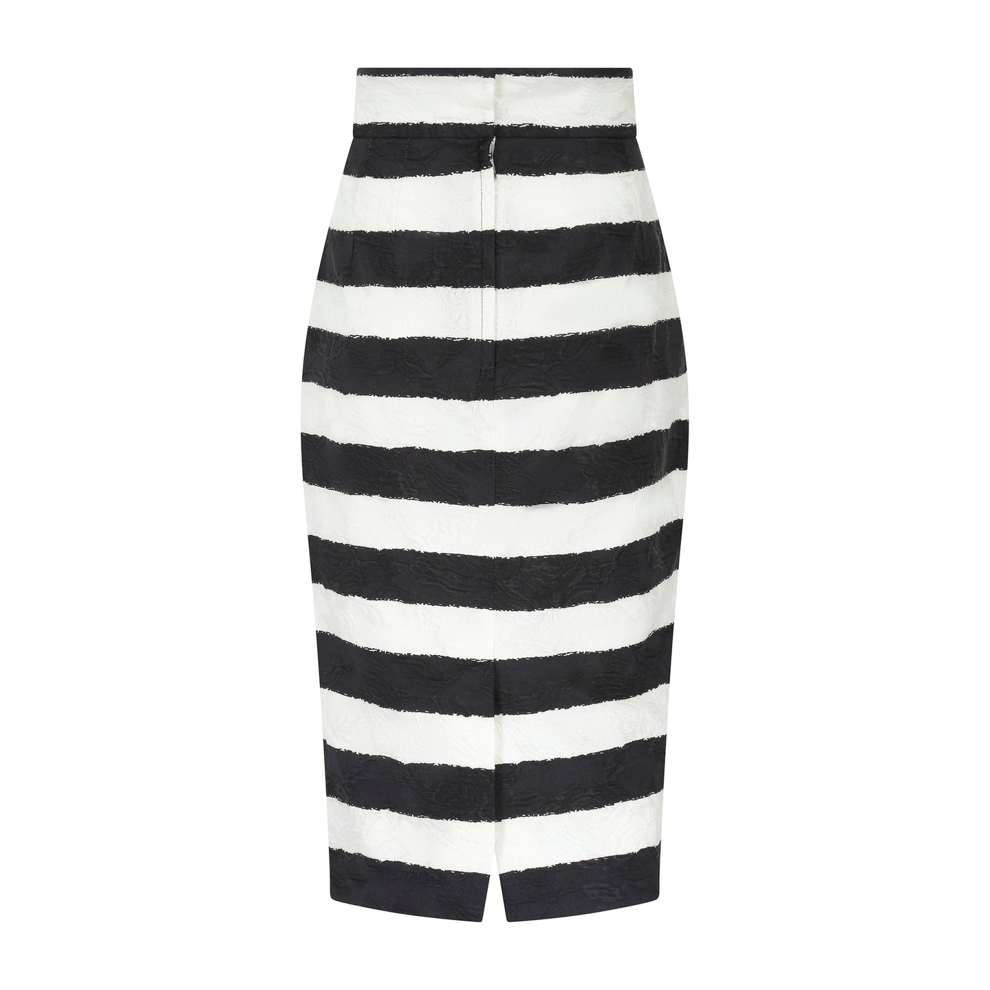 Dolce and Gabbana Black and White Striped Midi Skirt