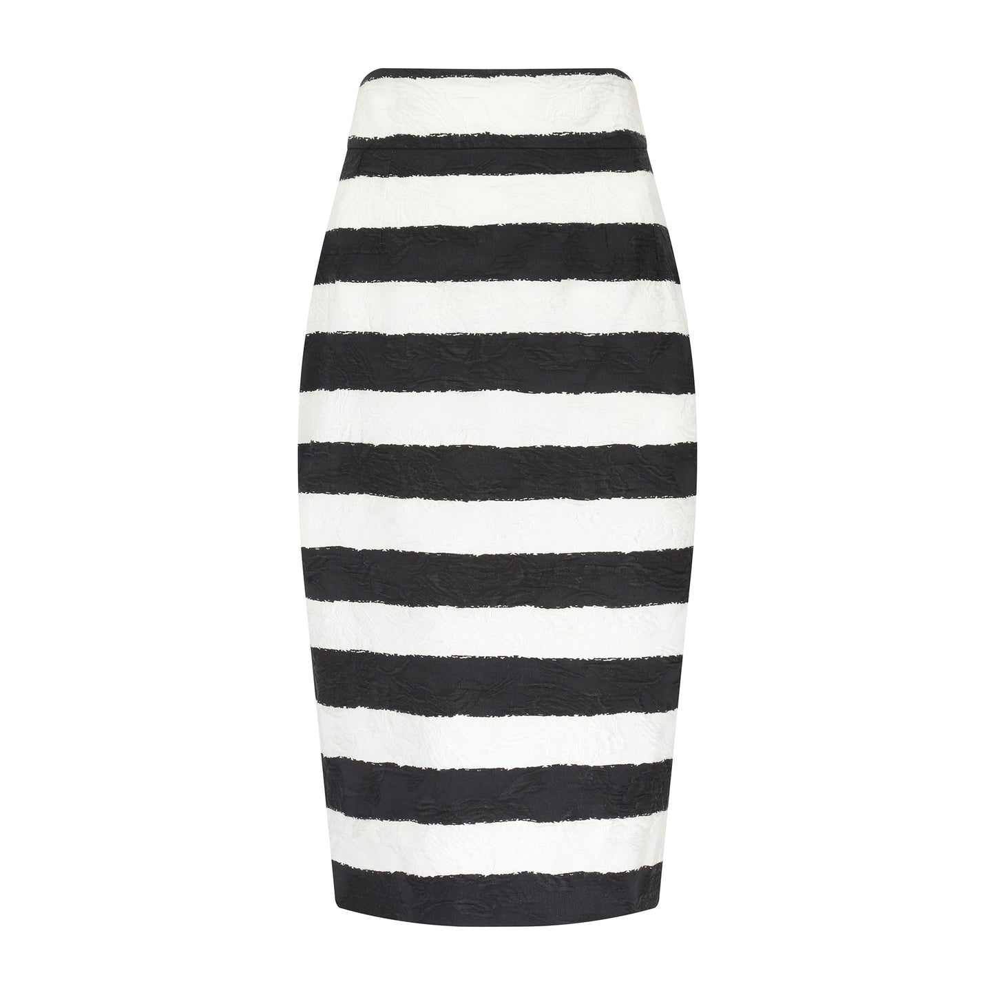 Dolce and Gabbana Black and White Striped Midi Skirt