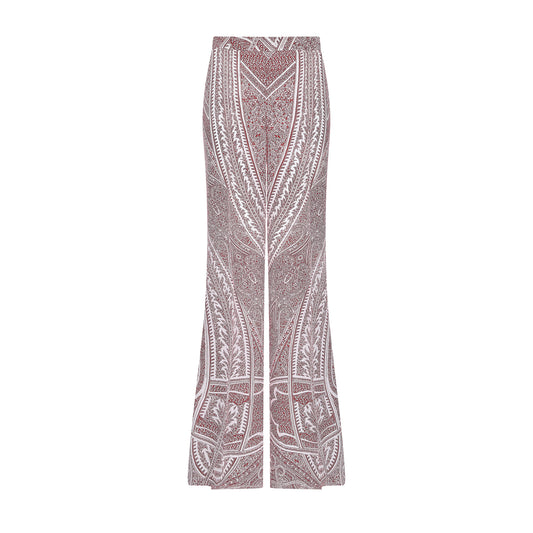 Etro Red and White Paisley Trousers