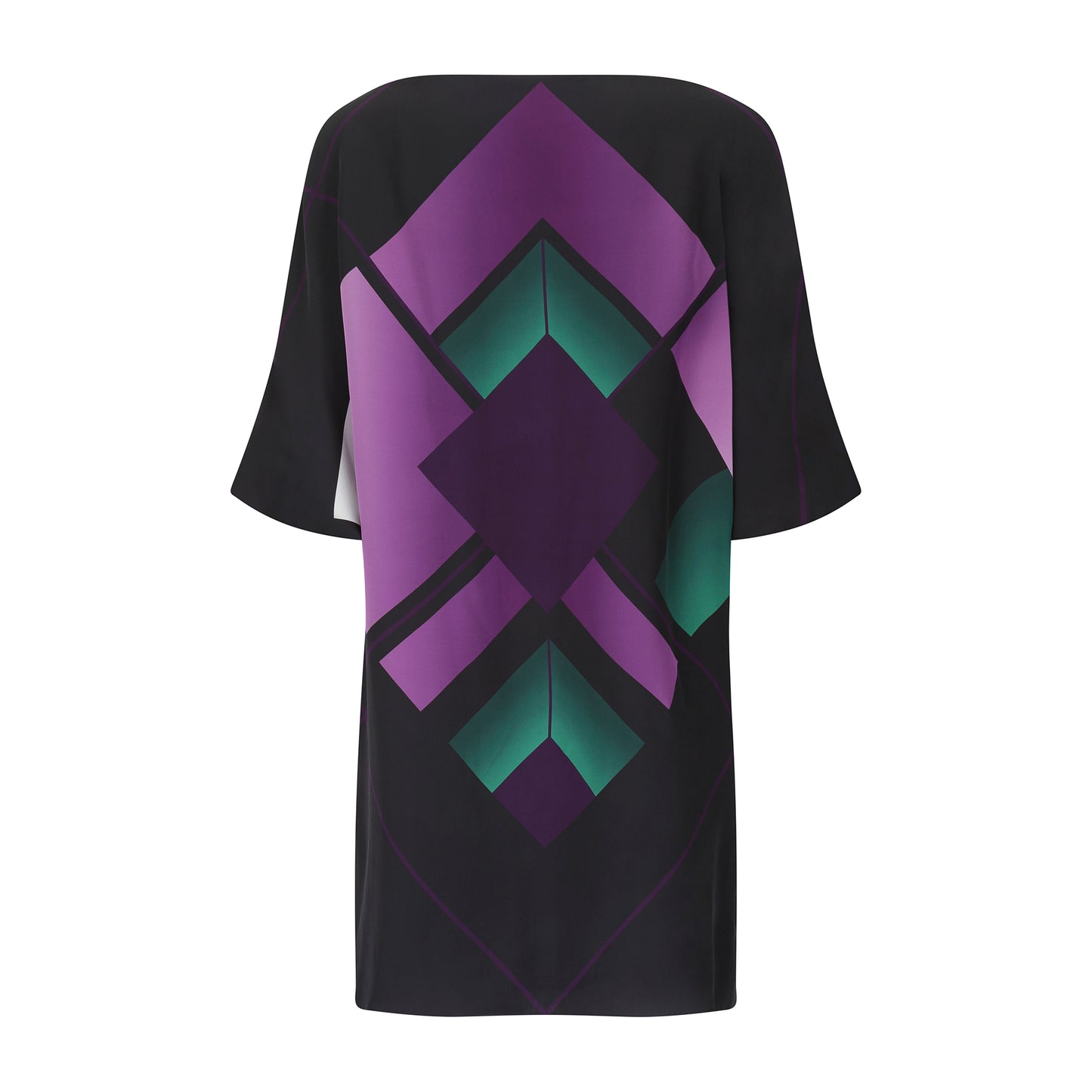 Gucci Black Mini Dress with Purple Graphics