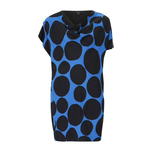 Gucci Blue Mini Dress Black Large Dots with Internal Logo