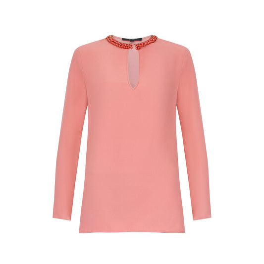 Gucci Pink Top with Beaded Collar