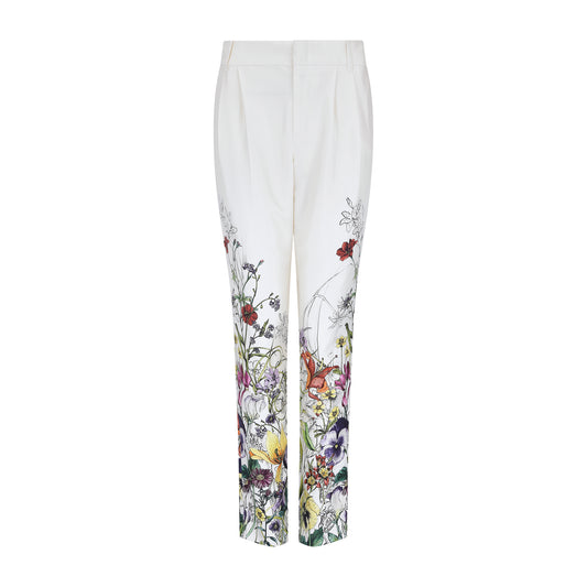 Gucci Multi-Color, Floral Print, Pleated Trousers