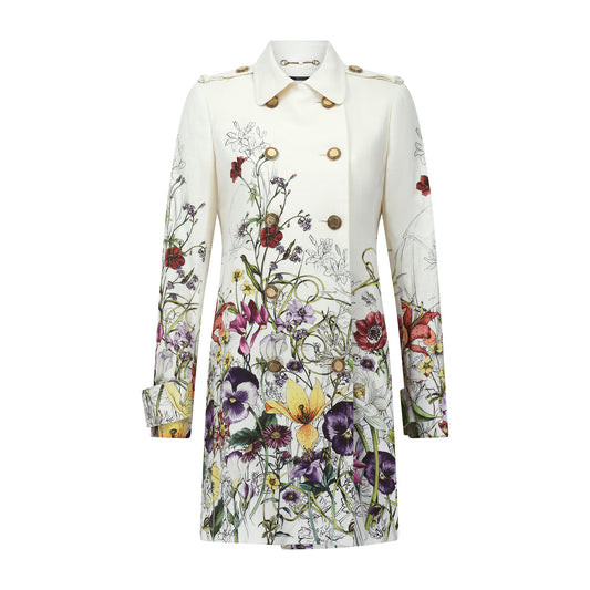 Gucci Floral Double Breasted Trench Coat