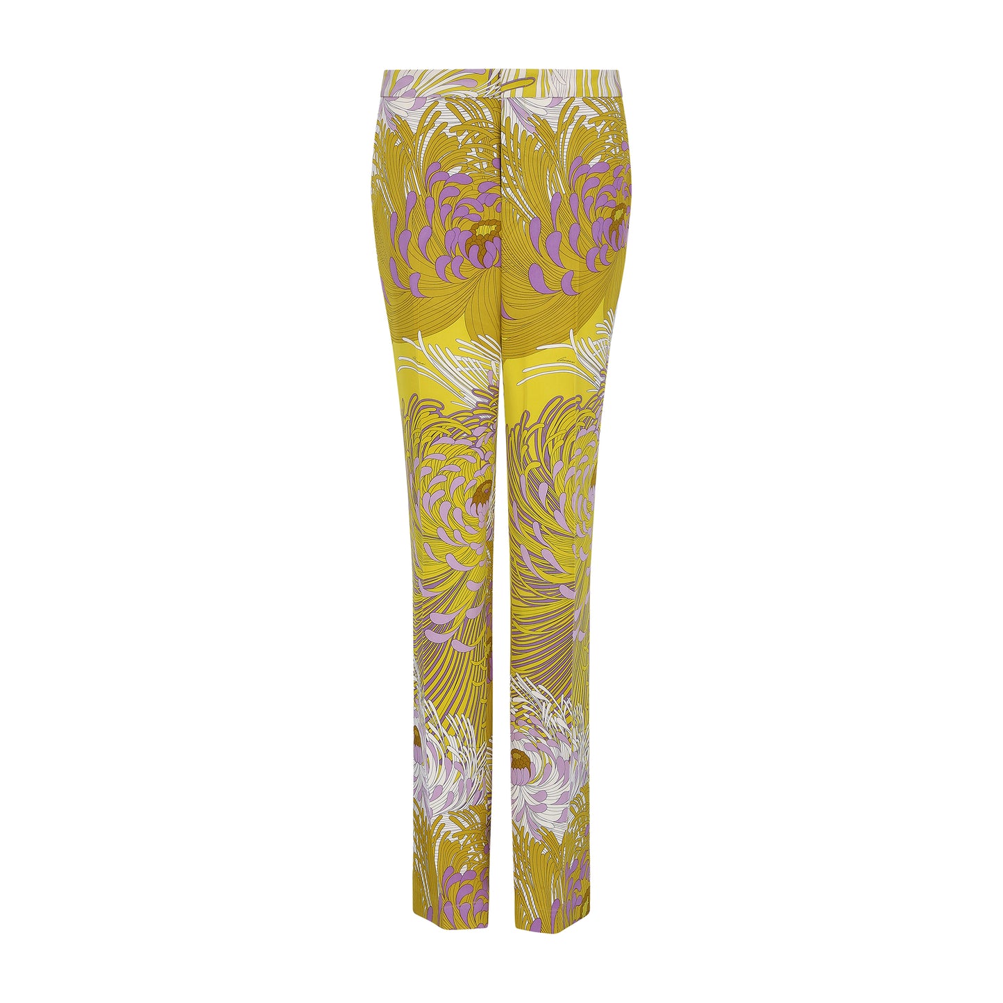 Gucci Mustard Co-Ord Shirt and Wide Leg Trousers with Lilac and White Floral Design