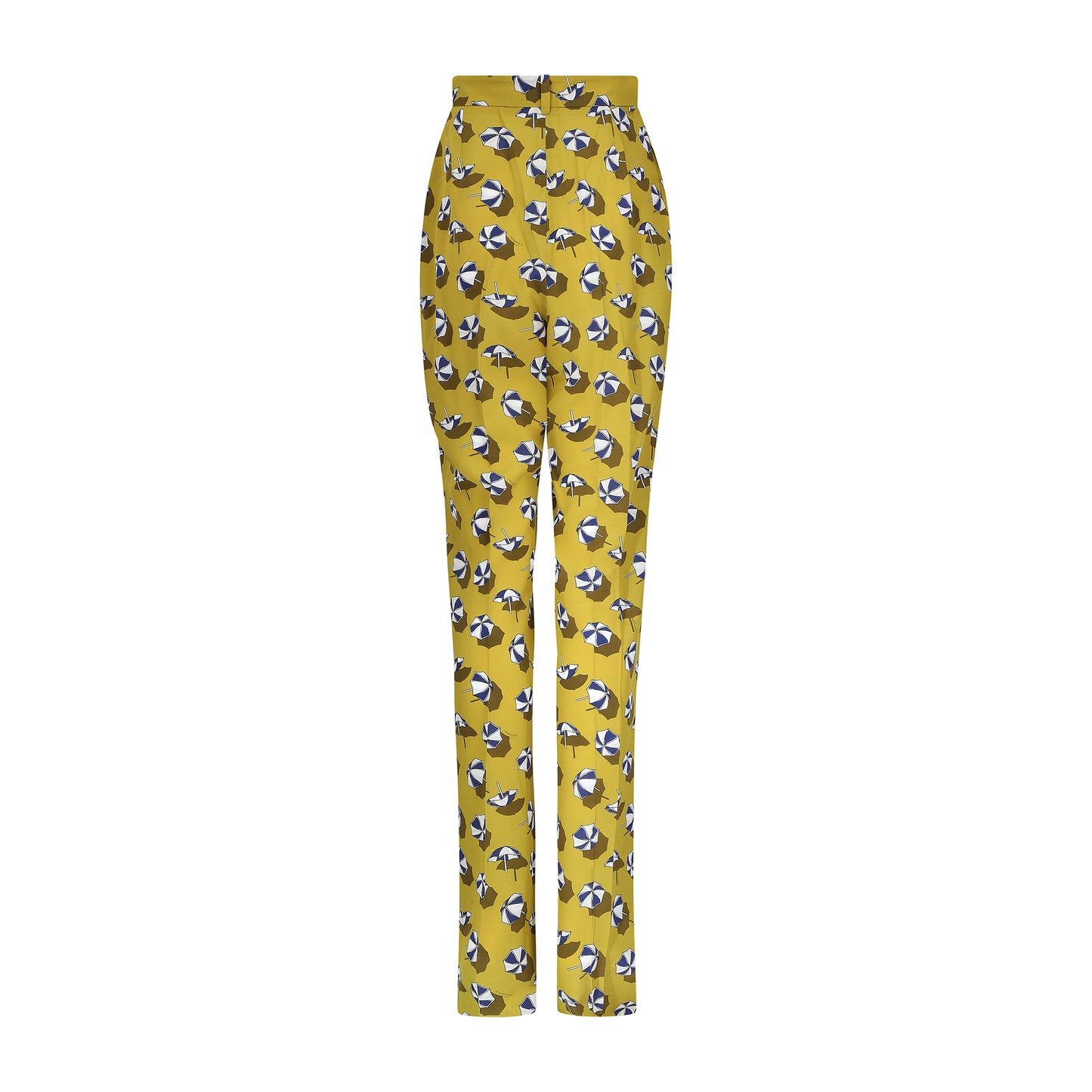 Gucci Mustard Straight Trousers with Umbrella Pattern