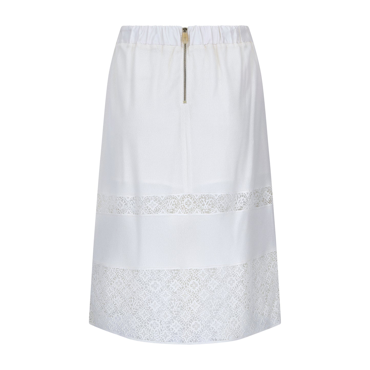 Louis Vuitton Off White skirt with Lace Louis Vuitton logo