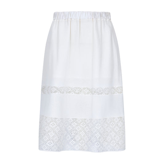 Louis Vuitton Off White skirt with Lace Louis Vuitton logo