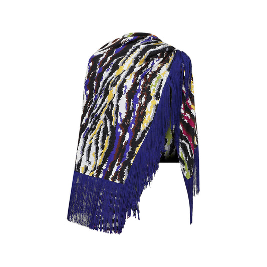 Missoni Multi-Color Wave Shawl with Purple Fringe