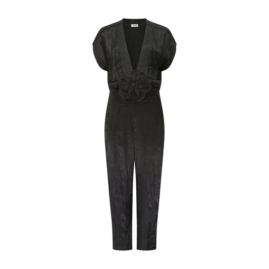 Moschino Plunging Neckline, with Floral Appliqué Jumpsuit