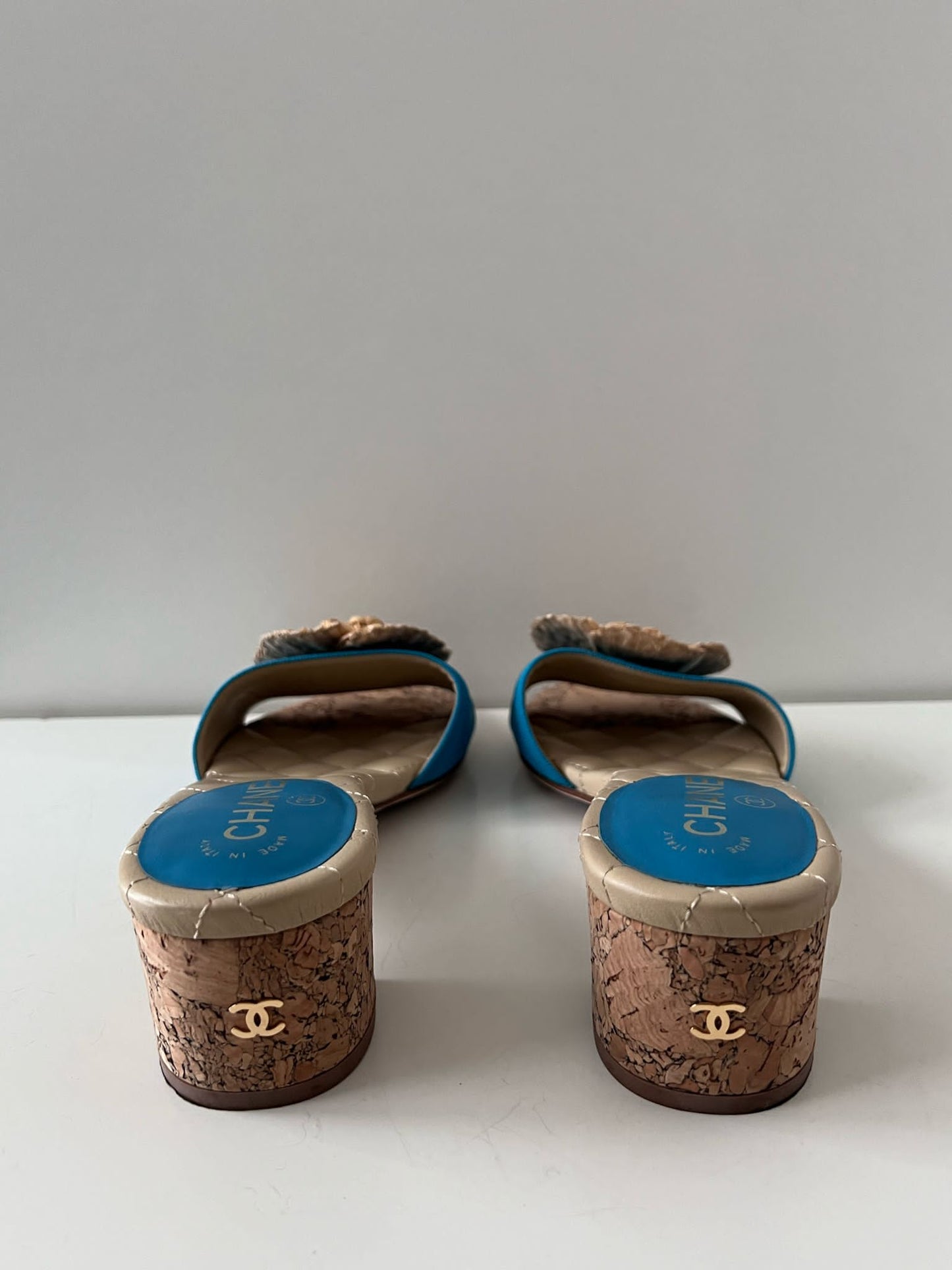 Chanel 12C, 2012 Cruise Resort slip on camellia flower slides. Casual Chic!