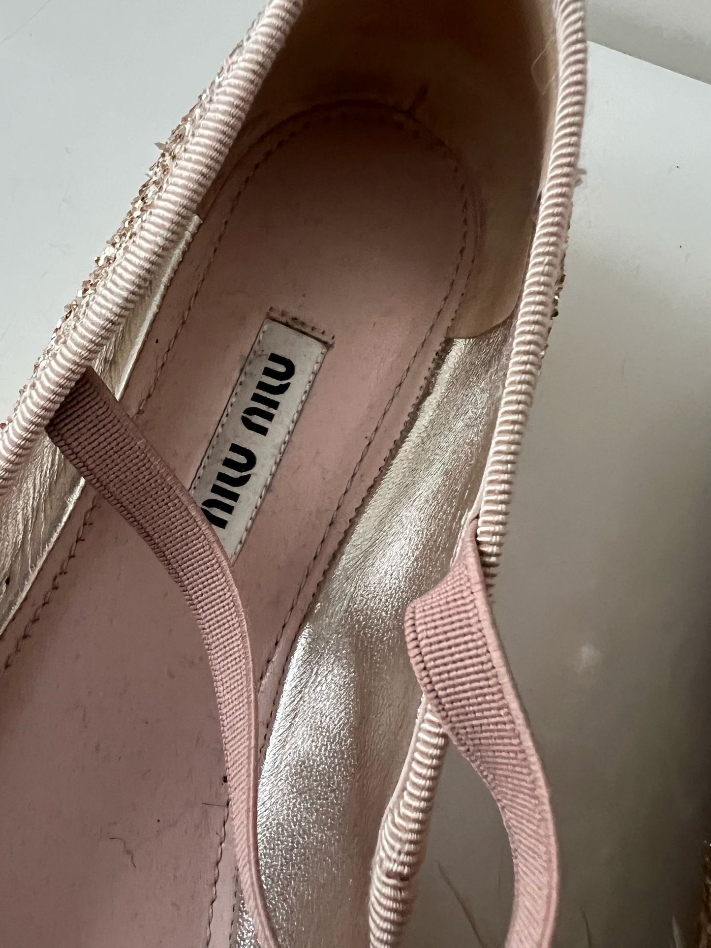 Miu Miu Golden Ballet Flats