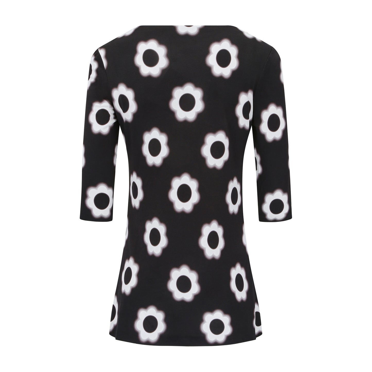 Prada Top, White Floral Pattern on Black