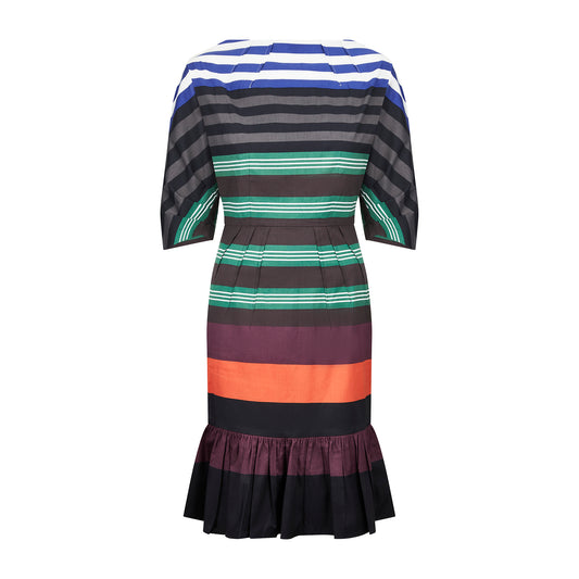 Prada Multi-color Striped, Stretch Cotton Dress