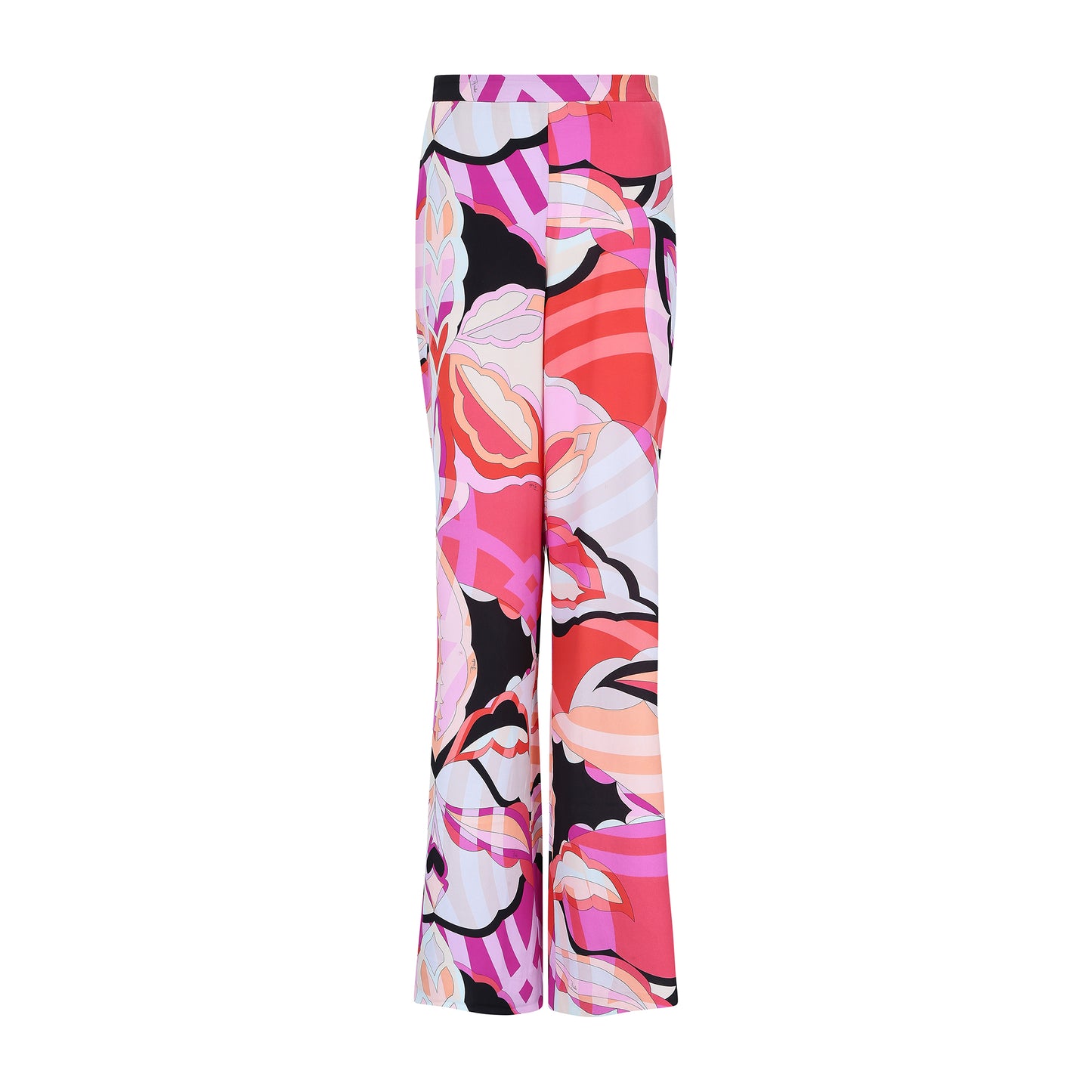 Emilio Pucci Signature Pattern Pink Wide Leg Trousers